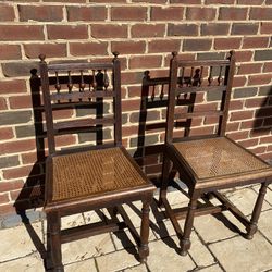 Set Of 6 Antique Cane Bottom Chairs