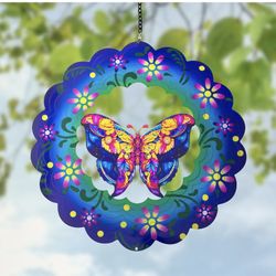 Butterfly Metal Wind Spinners - Butterfly Gifts for Women Mom Grandma Wife, Hanging Wind Spinner for Outdoor & Indoor Decorations, 12 inch Wind Spinne