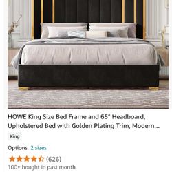 Black And Gold Bed frame (mattress not included)