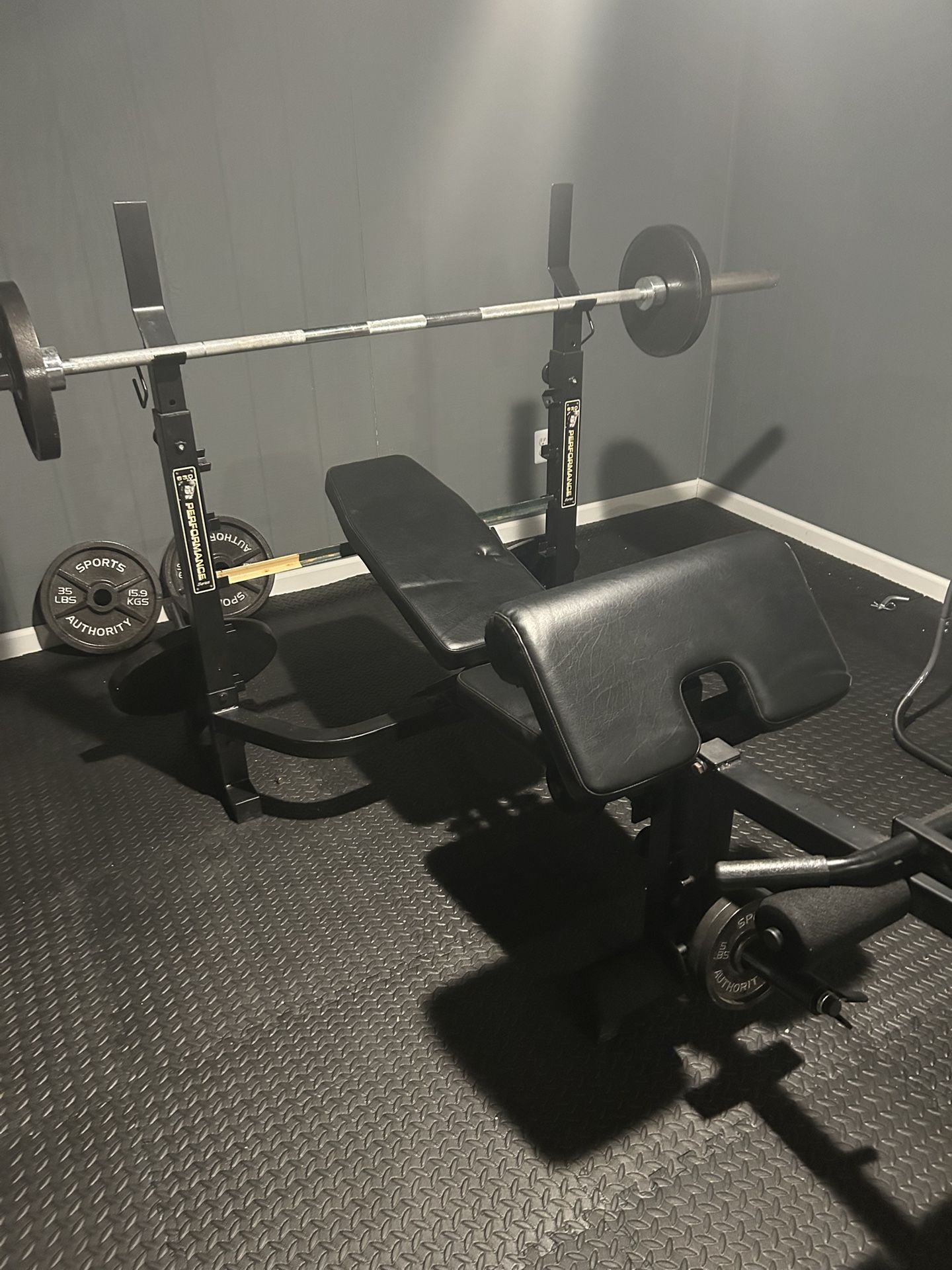 Workout Bench and Weights