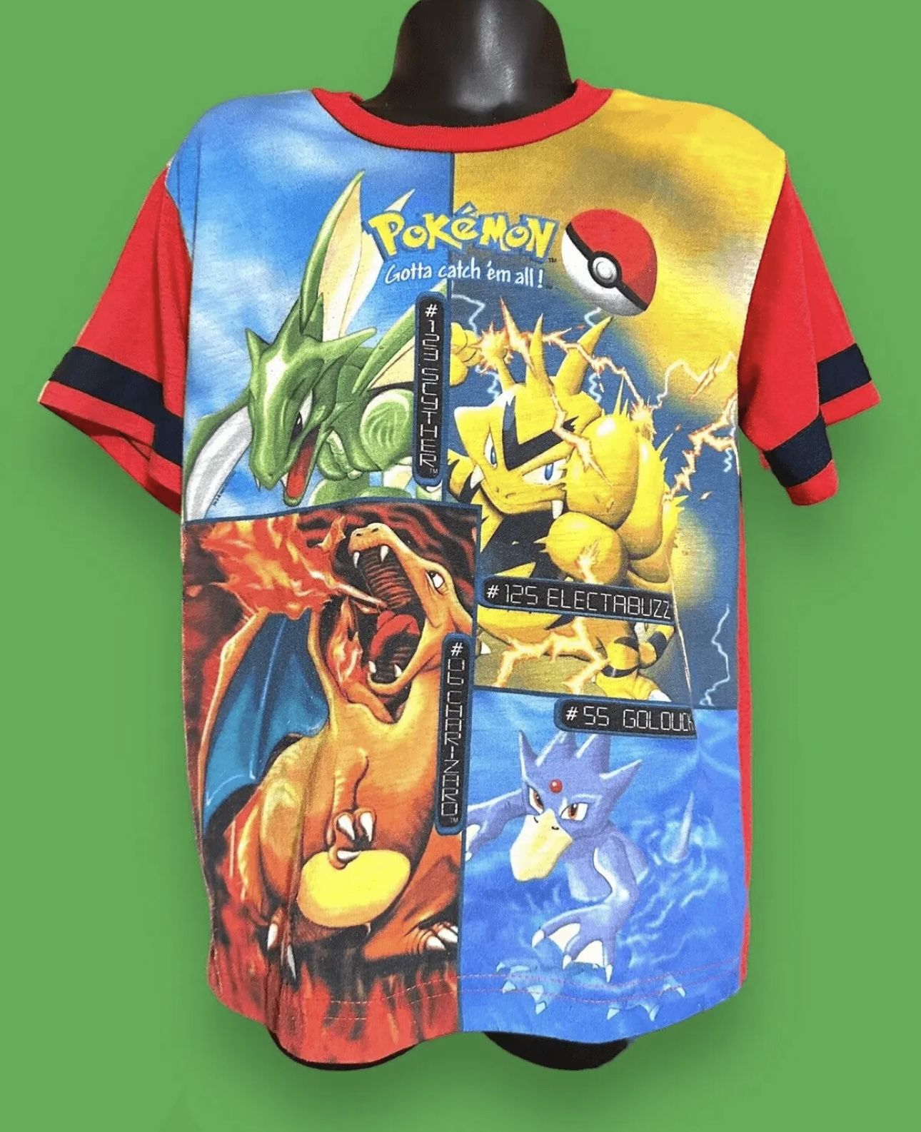 Vintage 90’s Pokemon Shirt Charizard Electabuzz T Shirt Kids Youth Size 8 Medium