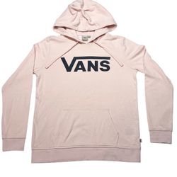 Vans Off The Wall Classic Hoodie Pullover Women Small Pink Sweater Sweatshirt