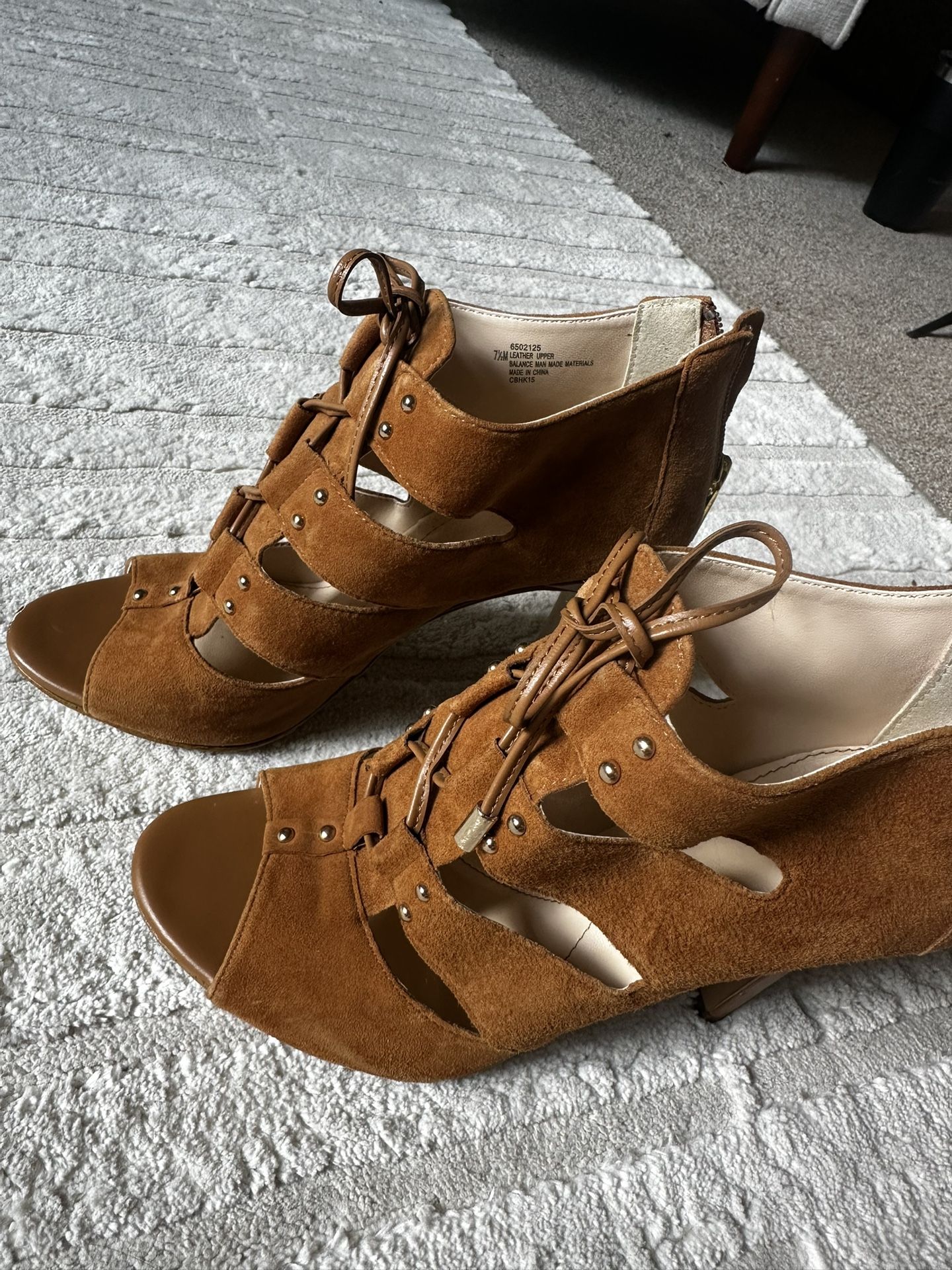 7.5 Brown Suede Heels