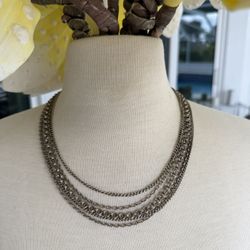 Vintage layered Multistrand stacked chain Necklace In good condition  Approx 21” in length