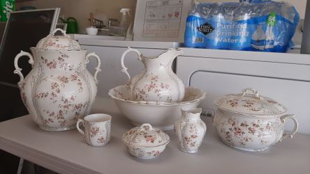 Antique English Porcelain Washstand set