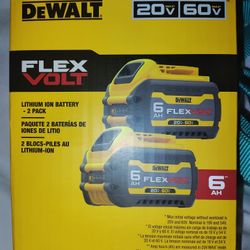 DEWALT 60V 2 PACK BATTERIES 