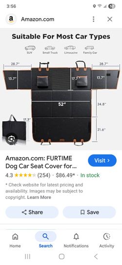 Furtime Truck Back Seat Dog Cover