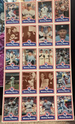 20 Mickey Mantle Yankees Baseball Cards