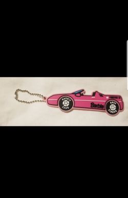 Barbie Pink Convertible Sports Car Keychain- Rubber Silicone
