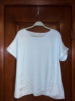 Pure Jill LINEN, light blue blouse