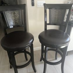 Dark Brown Beautiful Bar Stools. $120 For Both