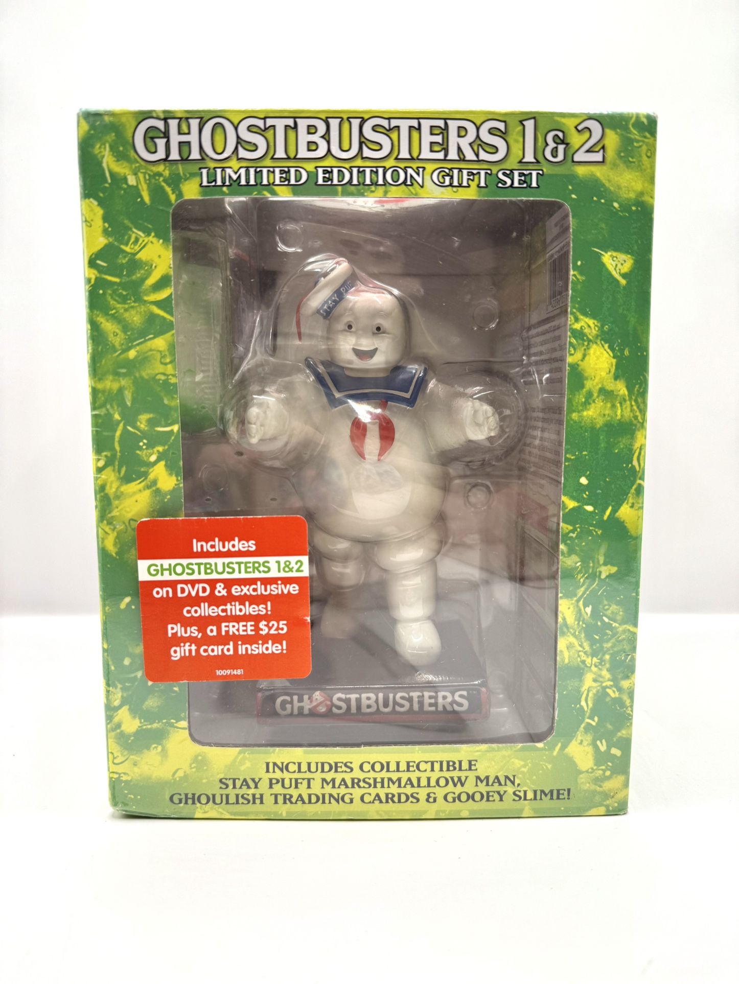 Ghostbusters 1 & 2 II Limited Edition Gift Set Stay Puft Marshmallow Man Figurine DVD Sealed