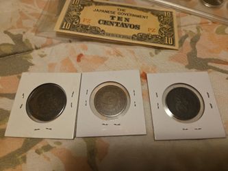 Old World Coin Lot + WWII Japanese Government 10 Centavos Note