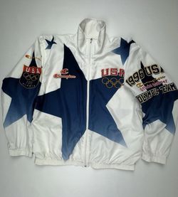 Vintage 1996 Champion 'Official Team USA Atlanta Olympics' Nylon Jacket Sz XXL