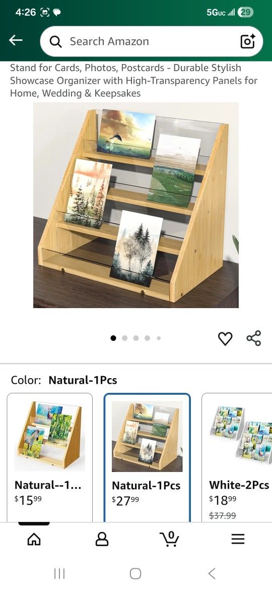 Stand for Cards, Photos, Postcards - Durable Stylish Showcase Organizer with High-Transparency Panels for Home, Wedding & Keepsakes