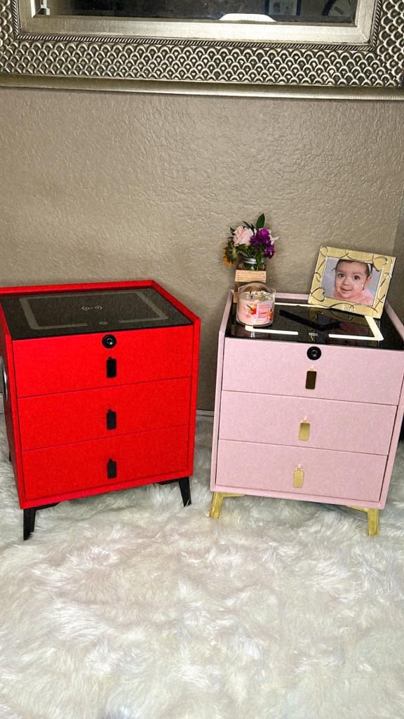 Smart Night Stands table with LED light with fingerprint Bluetooth for your music and charge your cell phone