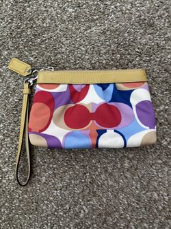 Multicolor Coach wristlet