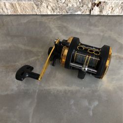 Okuma CLASSIC PRO XP Black & Gold LEVELWIND Fishing Reel-GREAT SHAPE!!! 