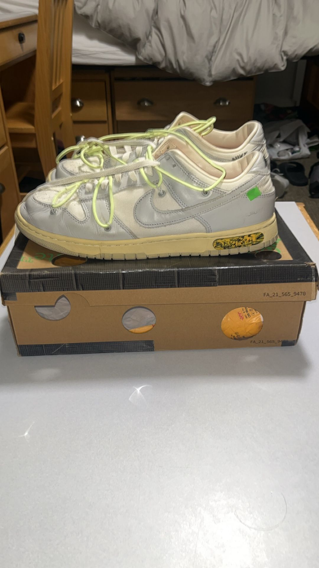 Nike Dunk Off-White Lot 43 of 50, Size 12, OG all+OG box, *ziptie not included