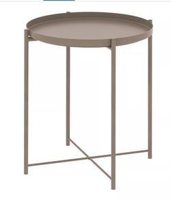 IKEA GLADOM Tray Side Table – Gray-Beige 17½” D × 20⅝” H