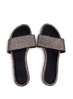 Black rhinestone slides