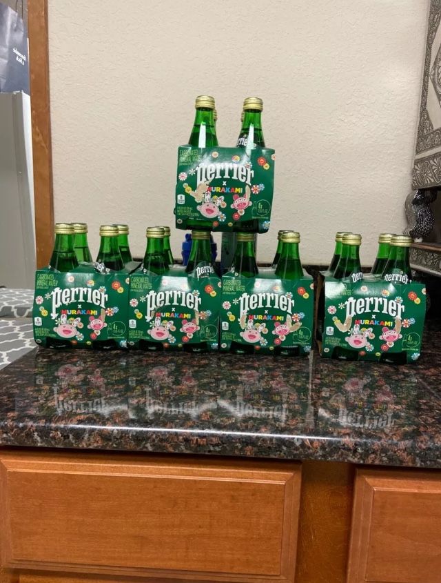 5 PACKS Perrier Water X Takashi Murakami/Exclusive Glass Bottles 4 x 11.15 FL OZ
