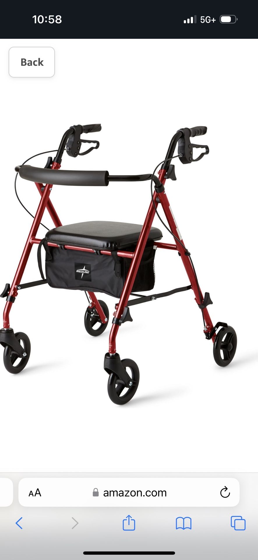 Medline Rollator Walker W/seat (New)