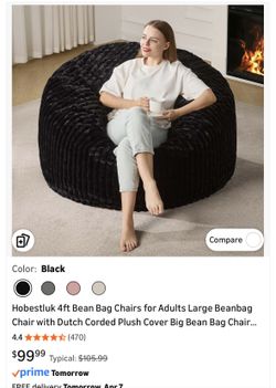 ***BRAND NEW*** 4ft Black Bean Bag