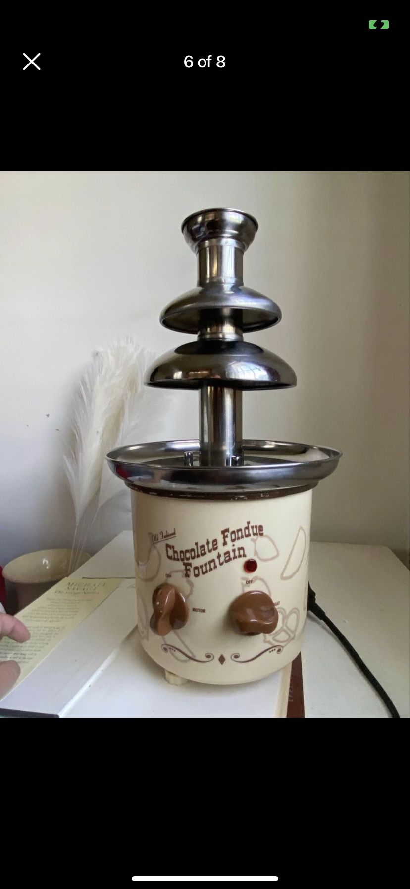 VTG Nostalgia Electrics CFF884 Chocolate Fondue Fountain Stainless Steel Hetman