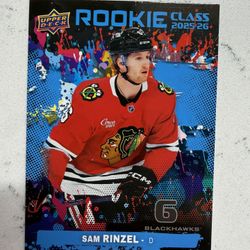 2025-26 Upper Deck Rookie Class Sam Rinzel Blackhawks RC-13 
