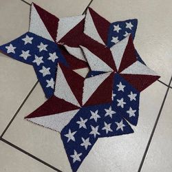 America flag beaded chargers set of 4 NEW W TAGS
