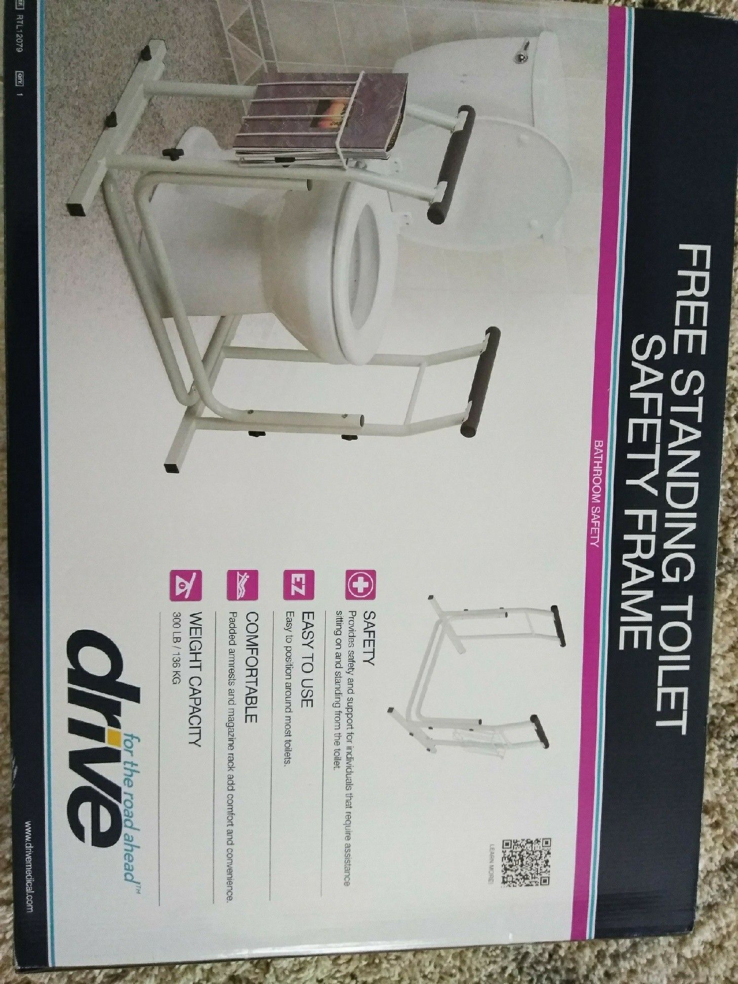 Safety toilet frame