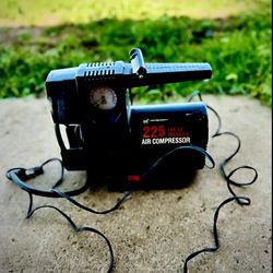 Vehicle Plug-In Portable 225 PSI Air Compressor - Compact Tire Inflator