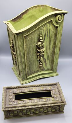 Mod Vintage Trashcan & Tissue Box