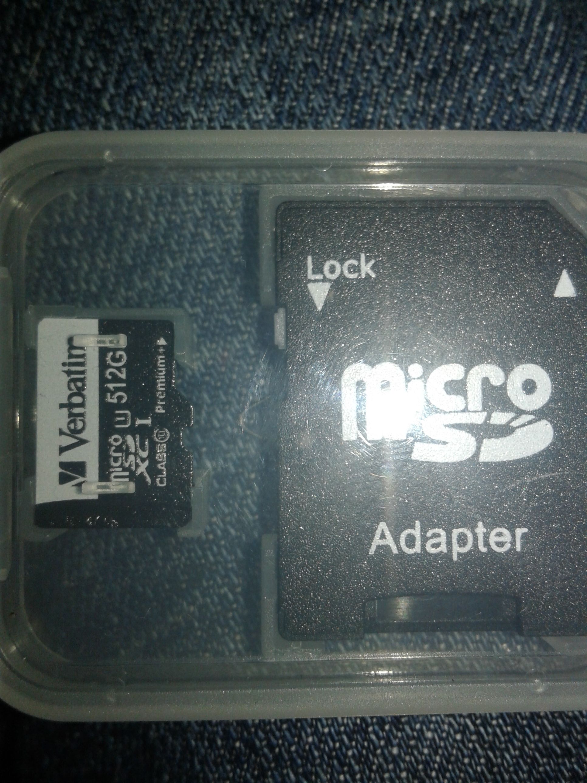 New Verbatim 512GB micro sd card and adapter