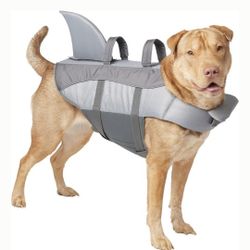 XL dog life jacket, grey shark