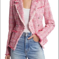 Loveshackfancy Pink Tweed Jacket