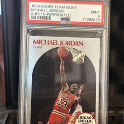 1990 Hoops Team Night. Sheets Perforated Michael Jordan