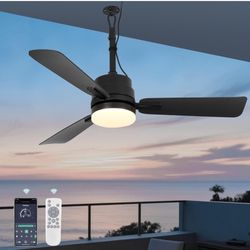 Brand New Unopened   42" Outdoor Ceiling Fans with Lights and Remote,Hanging Gazebo Fan,Plug in Ceiling Fan for Patios,3 CCT Dimmable,Portable Fan wit