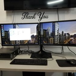 Dell Optiplex Dual screen Monitors Computer 