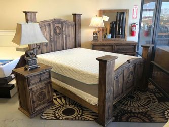 BRAND NEW 4 PIECE RUSTIC BEDROOM SET