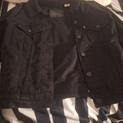 Women Black Levis Jean Jacket Size Small