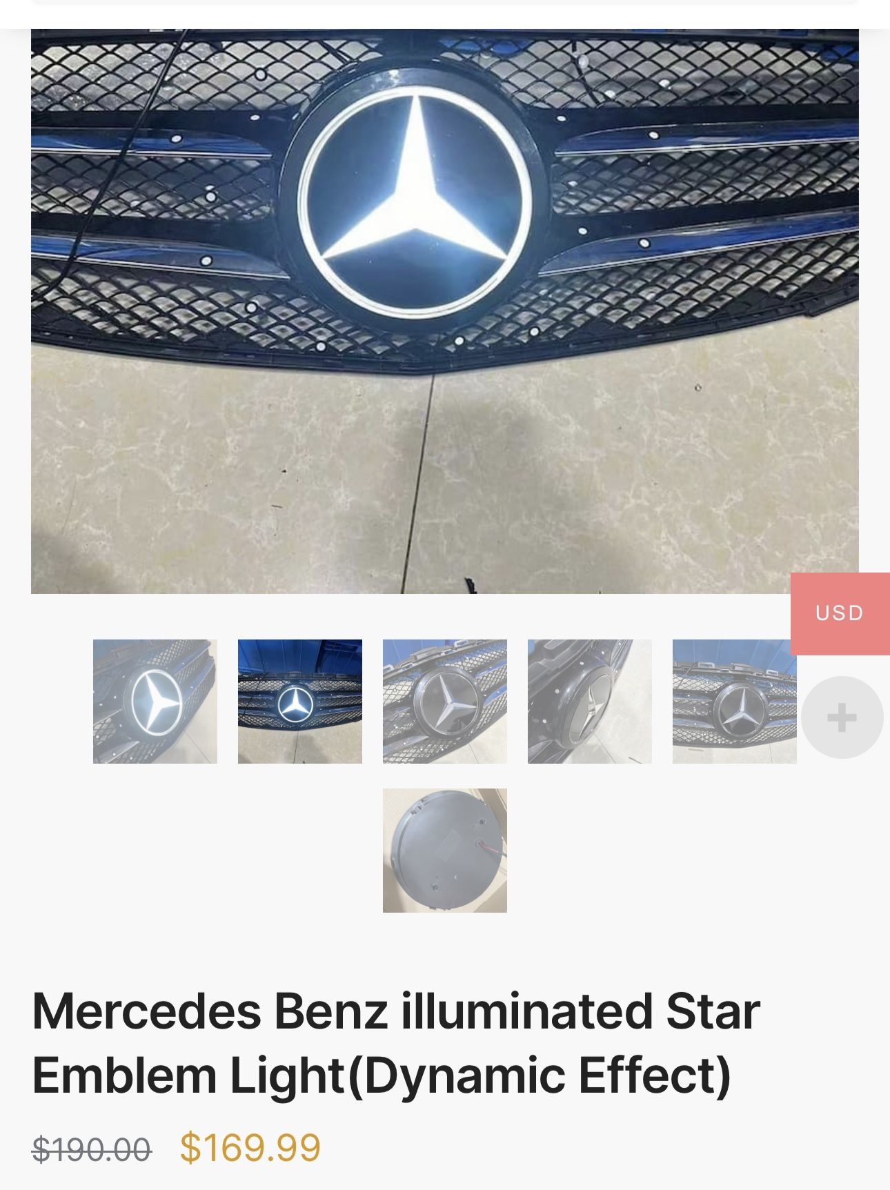 Mercedes Benz illuminated Star Emblem Light