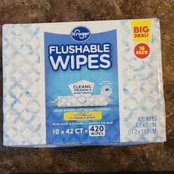 Brand New Box Of Kroger Flushable Wipes 420 Count 