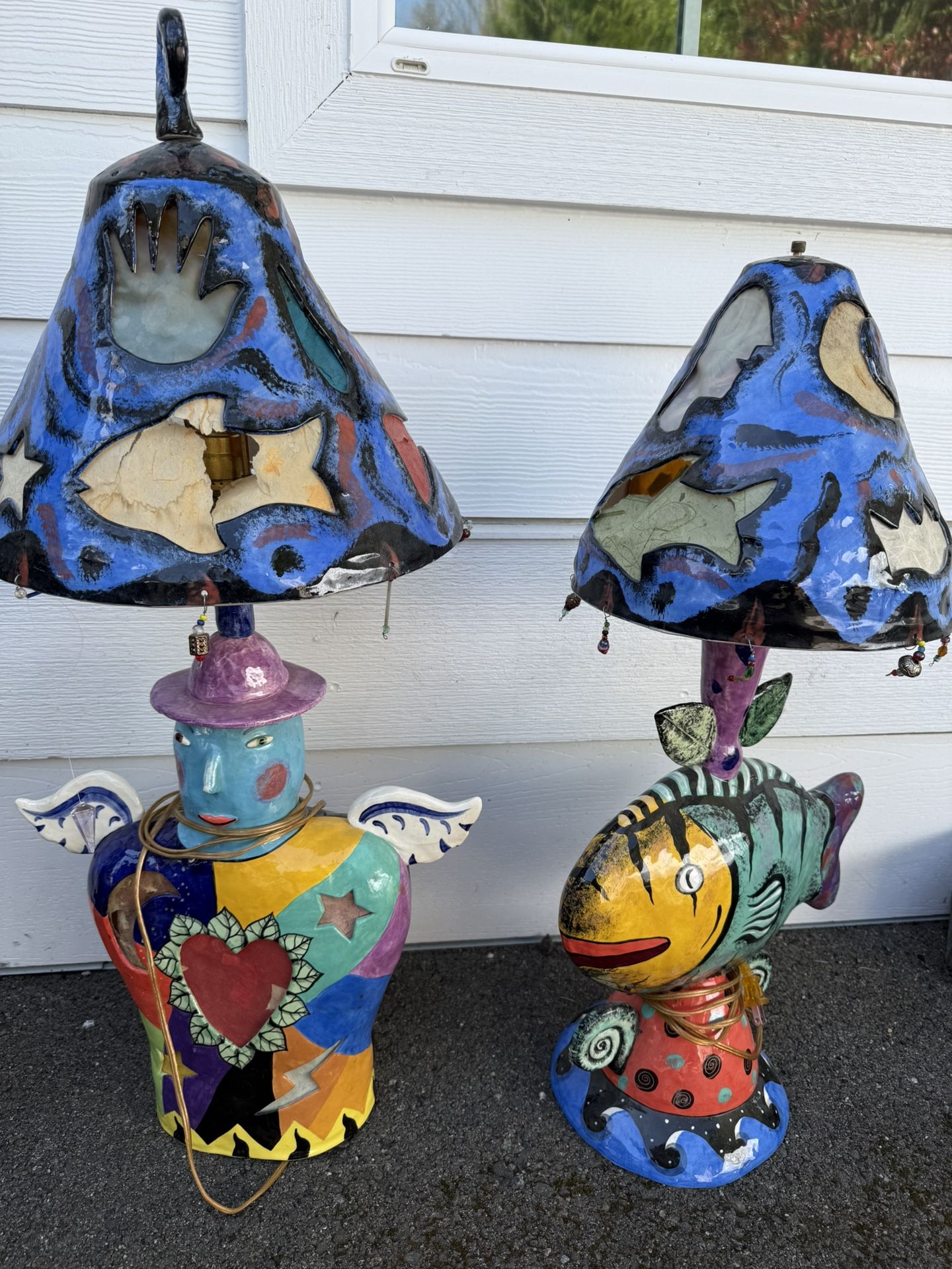 Folk Art lamps