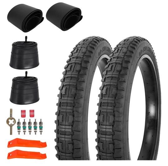 New Heavy Duty 26x4 E-Bike Fat Tires High-Performance Wear-Resistant 20/26X4.0 Fat Tire and Tube Sets for 26 Inch E-Bike Mountain Snow Bike Tire - 2Pk