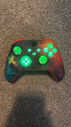 Custom led orange/green nebula Xbox controller