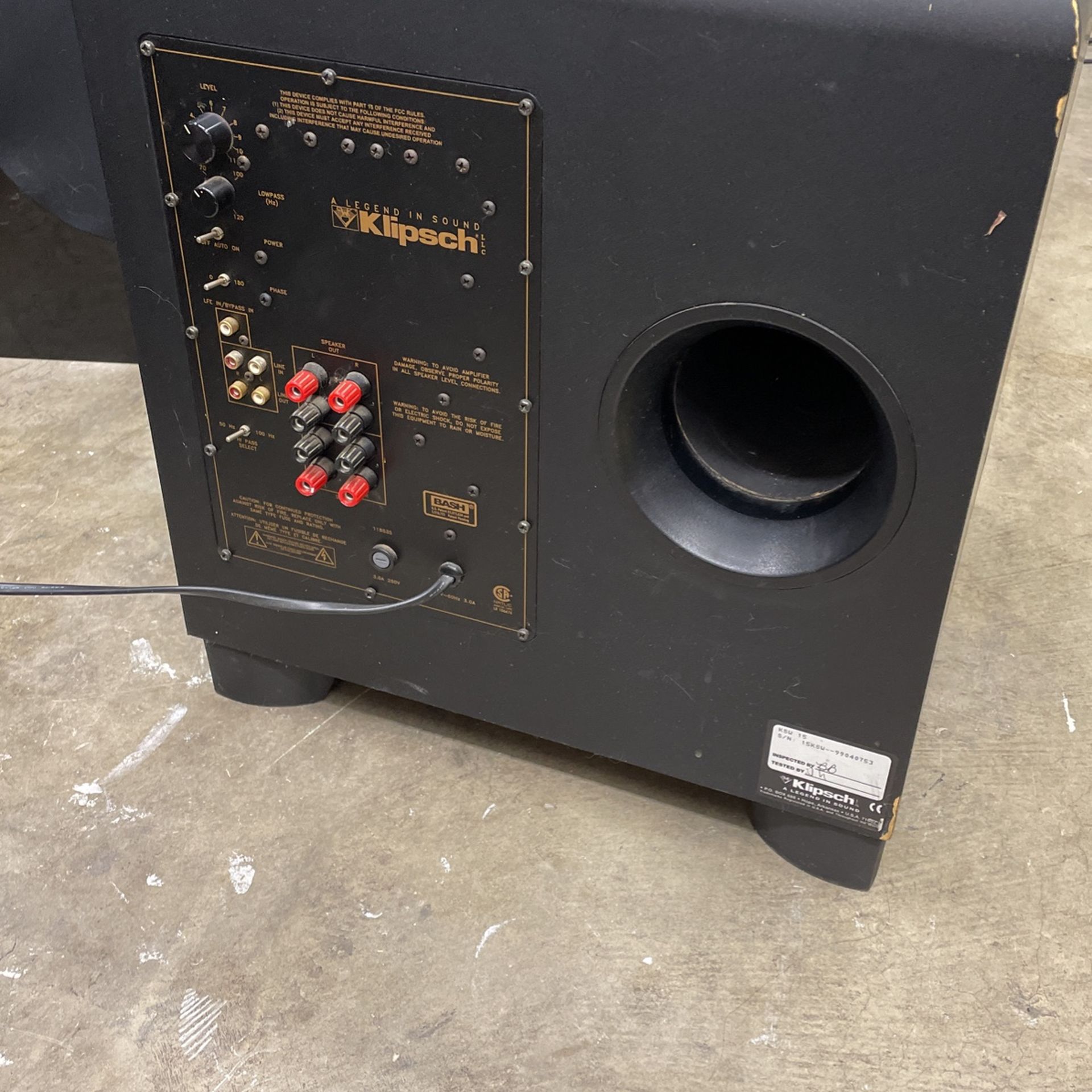 Klipsch KSW 15 Subwoofer for Sale in Chino Hills, CA OfferUp