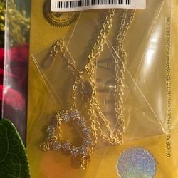 Women Gold Plated Necklace 0.5ct  Moissanite Diamond Heart Pendant 