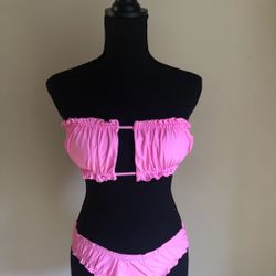 Ruched Bandeau Bikini Swimsuit 